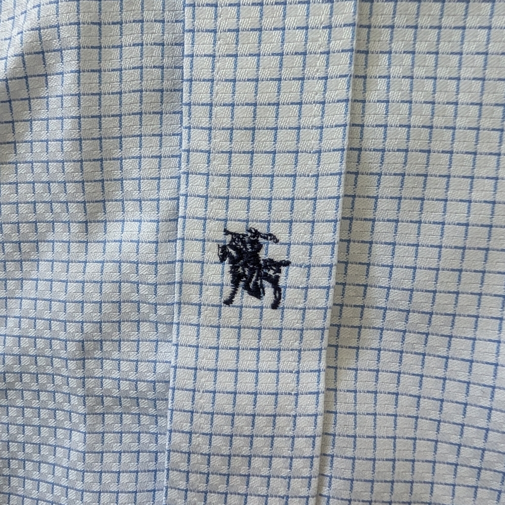 Hart Schaffner Marx Blue Patterned Button Up Dres… - image 5